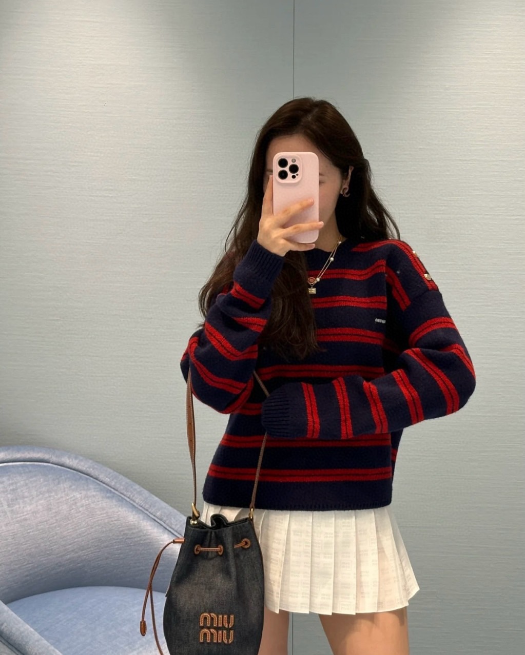 2025 FW 신상 미우미우 여성 프리미엄급 캐시미어 스웨터(매장판)