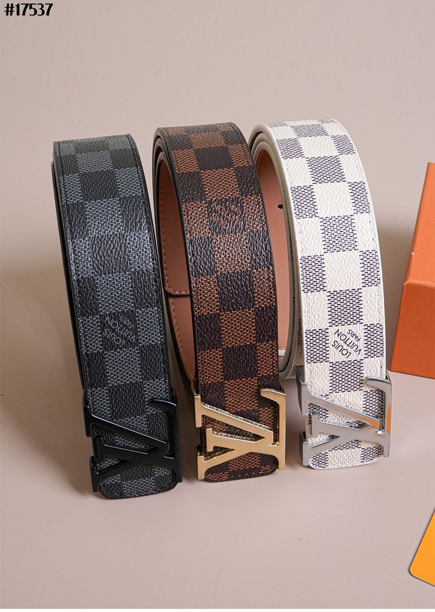 [LOUIS VUITTON] 루이비통 LV 이니셜 다미에 리버서블 레더 벨트