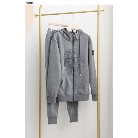[STONE ISLAND] 수입고급 스톤아일랜드 워싱 로고 후드집업 & 조거팬츠 트레이닝 셋업