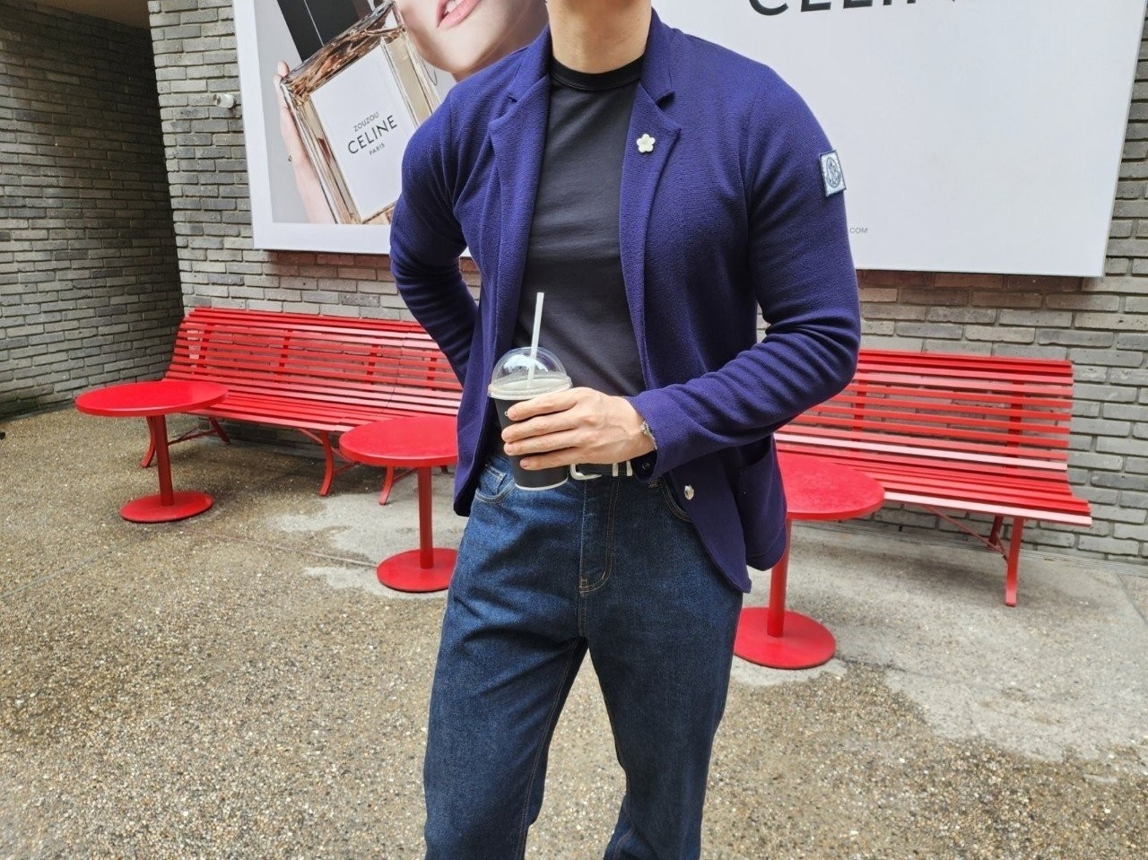 감마블루 블레이저 니트자켓