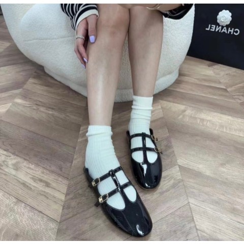 더블 스트랩 메리 제인 발레리나 슈즈