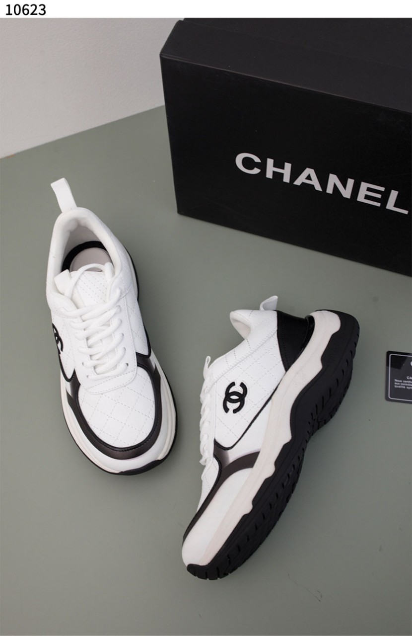 [Chanel] 샤넬 스니커즈 메쉬 스웨이드 카프스킨 화이트 블랙