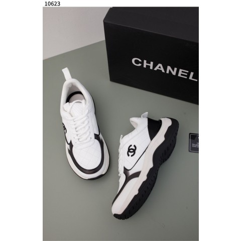 [Chanel] 샤넬 스니커즈 메쉬 스웨이드 카프스킨 화이트 블랙
