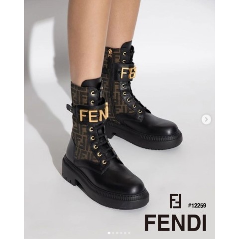 [FENDI] 팬디 정품 풀박스구성 블랙 가죽 바이커 부츠
