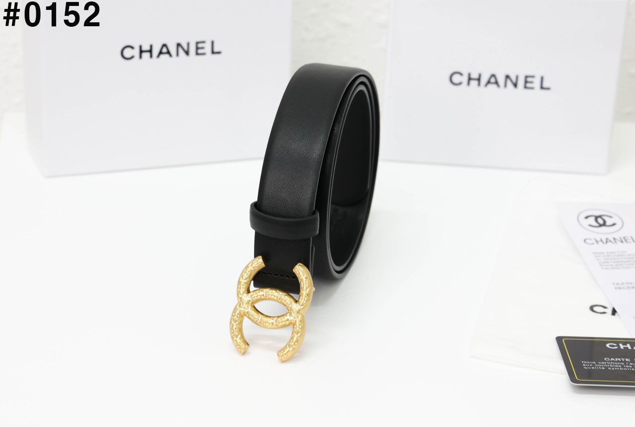 [CHANEL] 샤넬 수입 골드 CC로고 클래식 레더 벨트