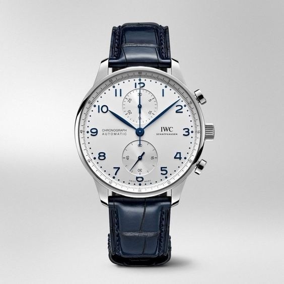 IWC 포르투기저 화이트다이얼 블루침
