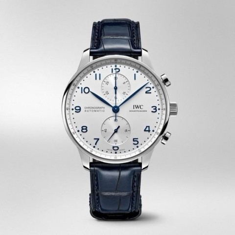 IWC 포르투기저 화이트다이얼 블루침