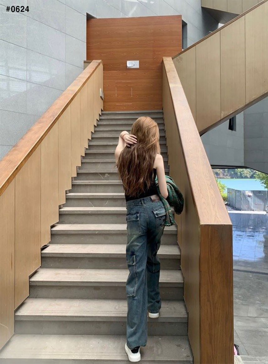[CELINE] 셀린느 포켓 브라운 로고 데님 청바지