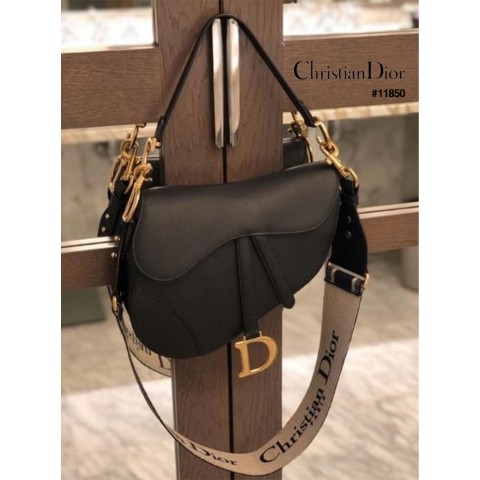[DIOR] 크리스찬 디올 DIOR 올 블랙 ALL BLACK 새들 DIOR 숄더 스트랩 크로스백
