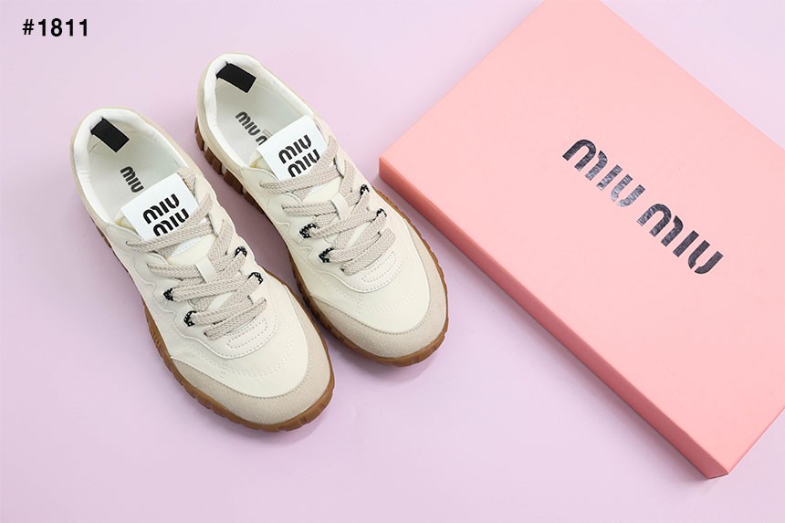 [MIUMIU] 미우미우 타이어 기능성 소재 및 스웨이드 스니커즈